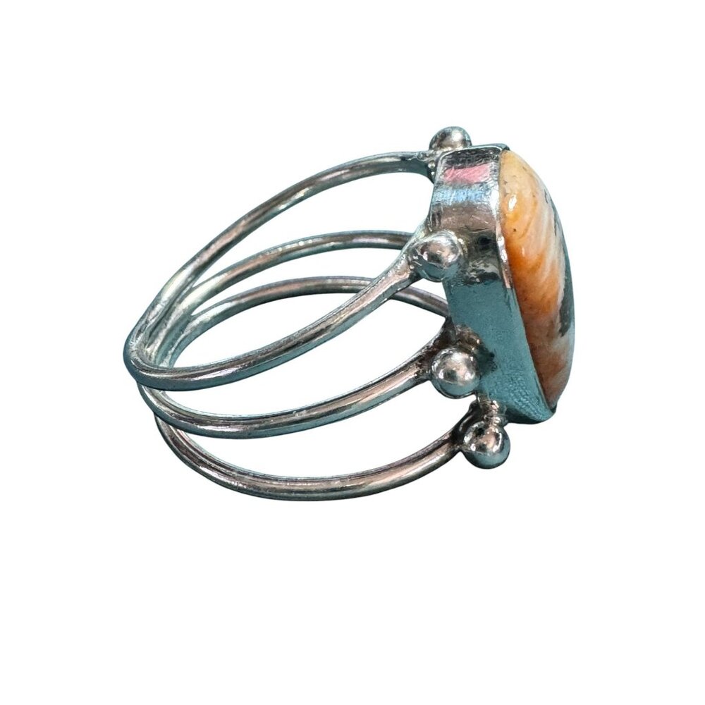 Sterling Silver Ring With Rectangular Jasper Ston… - image 4